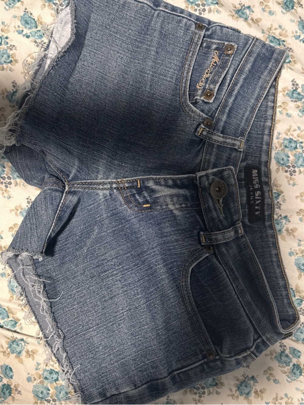 Miss Sixty Light Blue Denim Cutoff Shorts